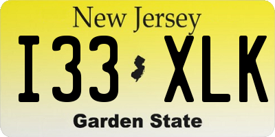 NJ license plate I33XLK