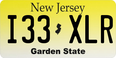 NJ license plate I33XLR