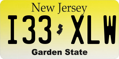NJ license plate I33XLW