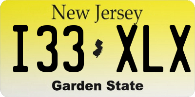 NJ license plate I33XLX