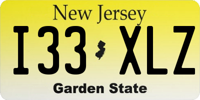 NJ license plate I33XLZ