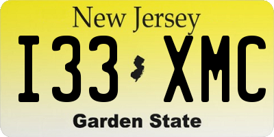 NJ license plate I33XMC