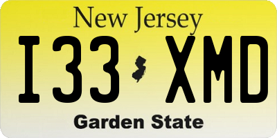 NJ license plate I33XMD