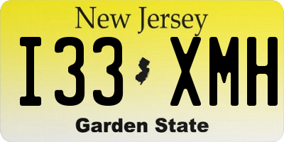 NJ license plate I33XMH