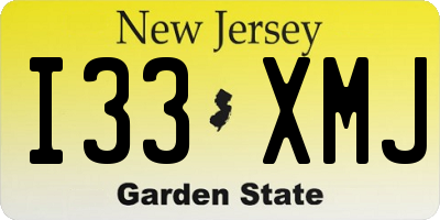 NJ license plate I33XMJ