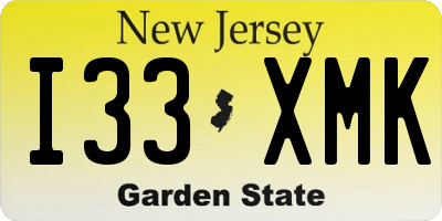 NJ license plate I33XMK