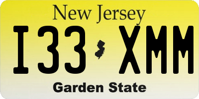 NJ license plate I33XMM