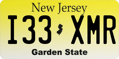 NJ license plate I33XMR