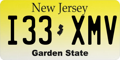 NJ license plate I33XMV