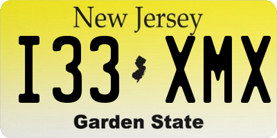NJ license plate I33XMX