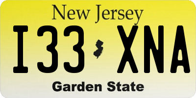 NJ license plate I33XNA
