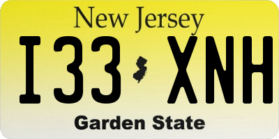 NJ license plate I33XNH
