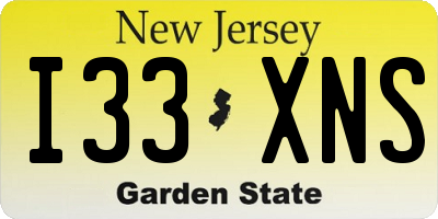 NJ license plate I33XNS