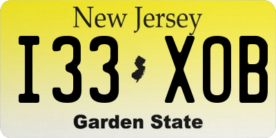 NJ license plate I33XOB