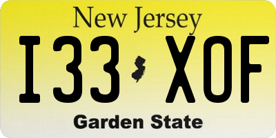 NJ license plate I33XOF