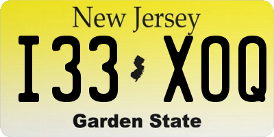 NJ license plate I33XOQ