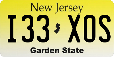 NJ license plate I33XOS