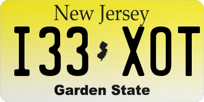 NJ license plate I33XOT