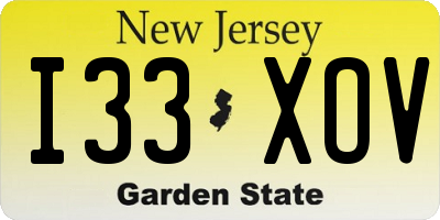 NJ license plate I33XOV