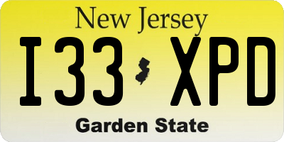 NJ license plate I33XPD