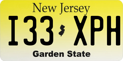 NJ license plate I33XPH