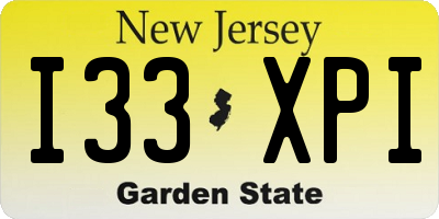 NJ license plate I33XPI