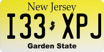NJ license plate I33XPJ