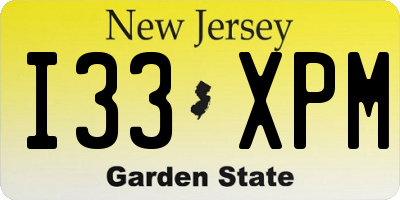 NJ license plate I33XPM