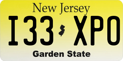 NJ license plate I33XPO