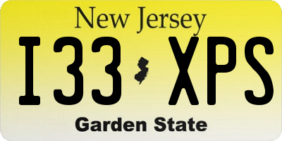 NJ license plate I33XPS
