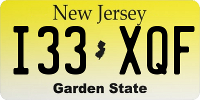 NJ license plate I33XQF