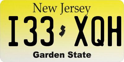 NJ license plate I33XQH