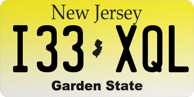 NJ license plate I33XQL