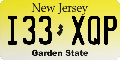 NJ license plate I33XQP