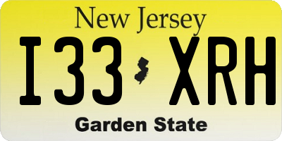 NJ license plate I33XRH