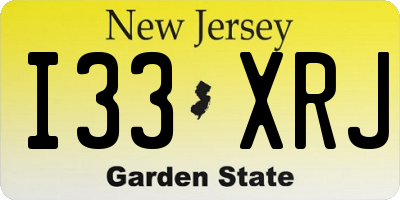NJ license plate I33XRJ