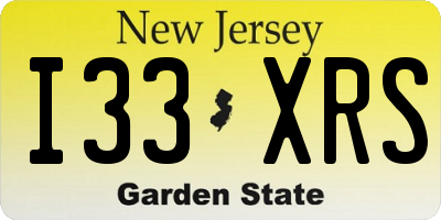 NJ license plate I33XRS