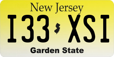 NJ license plate I33XSI