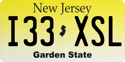 NJ license plate I33XSL