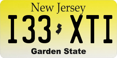 NJ license plate I33XTI