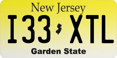 NJ license plate I33XTL