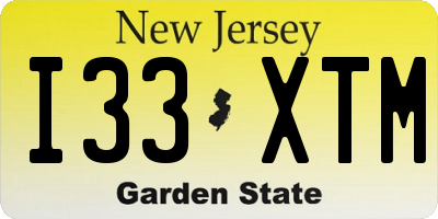 NJ license plate I33XTM