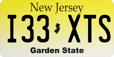 NJ license plate I33XTS