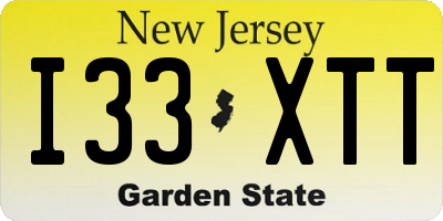 NJ license plate I33XTT