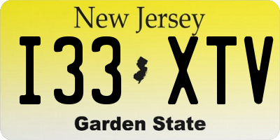 NJ license plate I33XTV