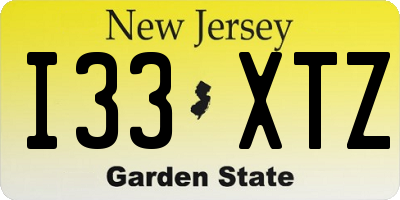 NJ license plate I33XTZ