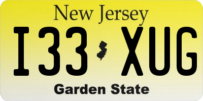 NJ license plate I33XUG