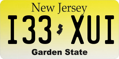 NJ license plate I33XUI