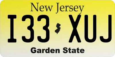 NJ license plate I33XUJ
