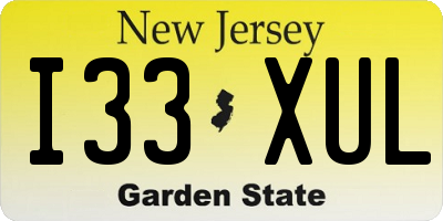 NJ license plate I33XUL